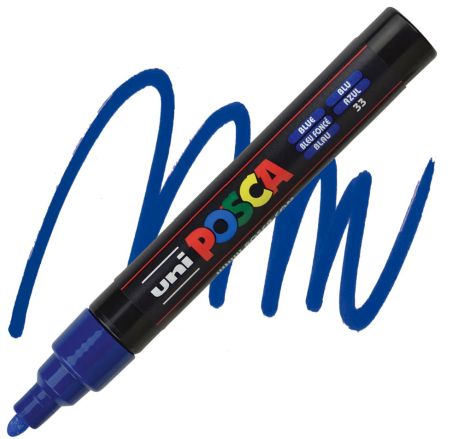 posca pc 5m marker medium bullet tip blue