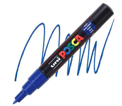 posca pc 1m marker extra fine tapered bullet tip blue
