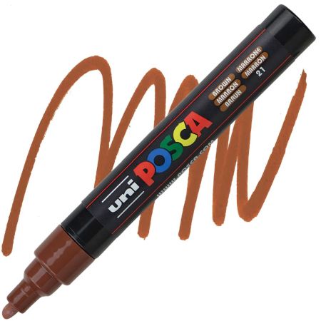 posca pc 5m marker medium bullet tip brown