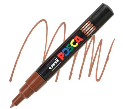 posca pc 1m marker extra fine tapered bullet tip brown