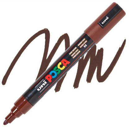 posca pc 5m marker medium bullet tip dark brown