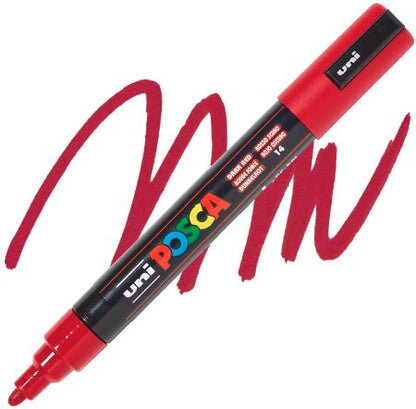 posca pc 5m marker medium bullet tip dark red