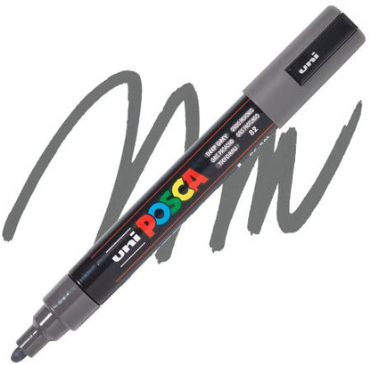 posca pc 5m marker medium bullet tip deep gray