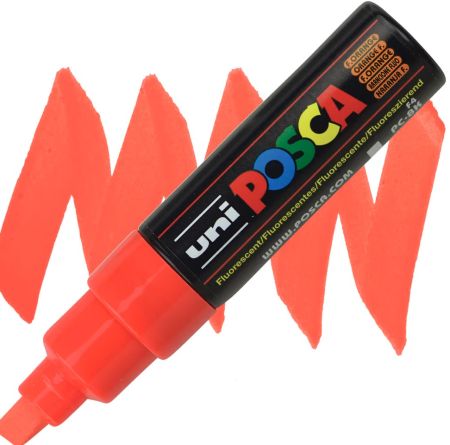 posca pc 8k marker fluorescent orange