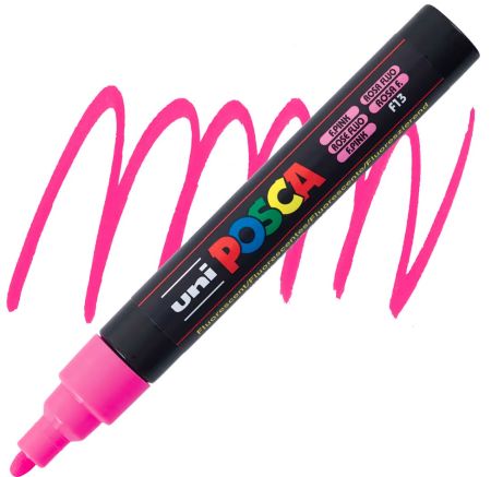 posca pc 5m marker medium bullet tip fluorescent pink