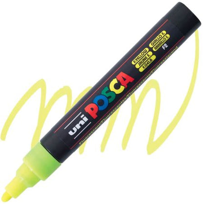 posca pc 5m marker medium bullet tip fluorescent yellow