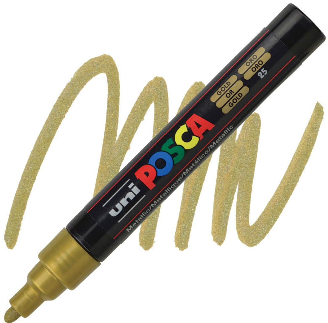 posca pc 5m marker medium bullet tip gold