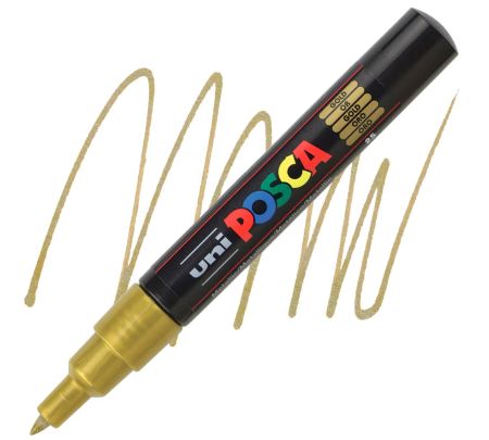 posca pc 1m marker extra fine tapered bullet tip gold