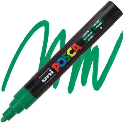 posca pc 5m marker medium bullet tip green