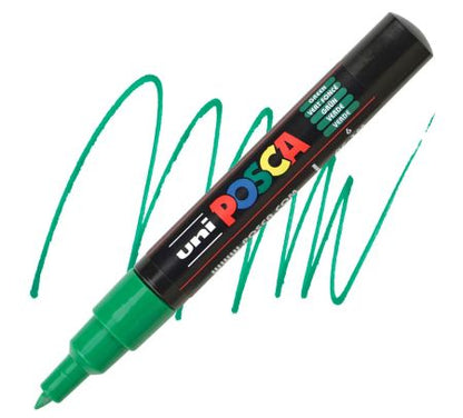 posca pc 1m marker extra fine tapered bullet tip green