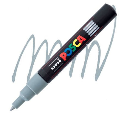 posca pc 1m marker extra fine tapered bullet tip grey