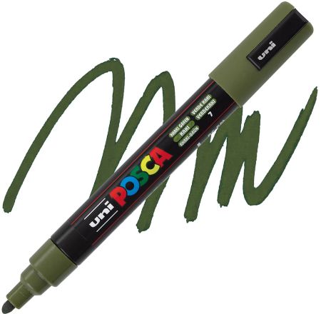 posca pc 5m marker medium bullet tip khaki green