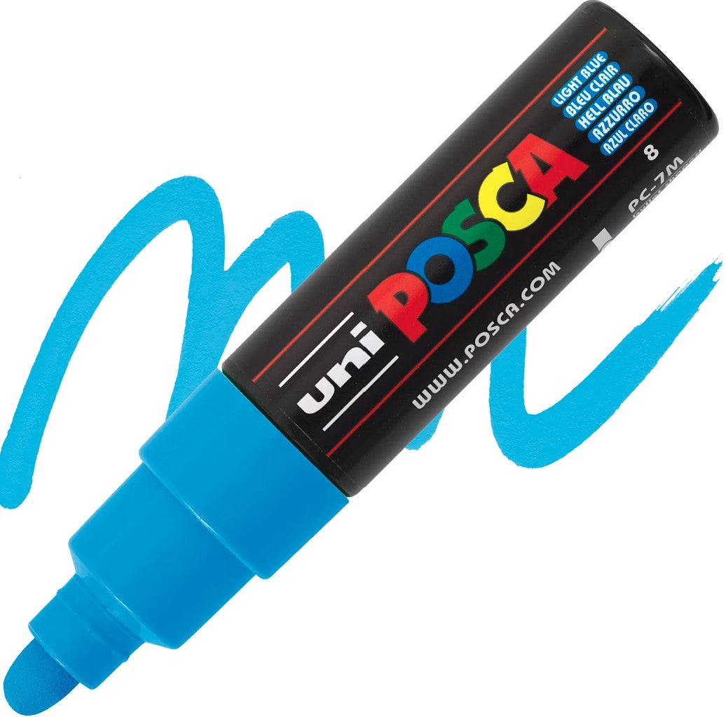 posca pc-7m marker bullet tip light blue