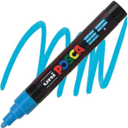 posca pc 5m marker medium bullet tip light blue