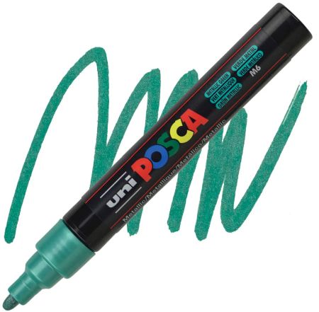 posca pc 5m marker medium bullet tip metallic green
