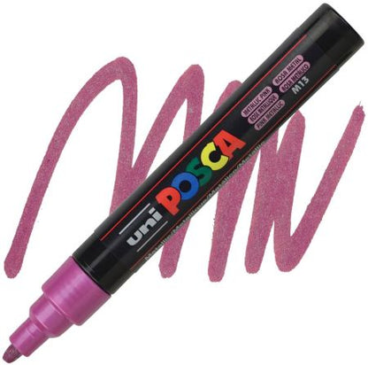 posca pc 5m marker medium bullet tip metallic pink