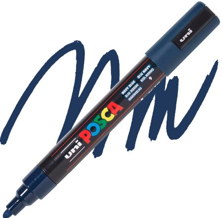 posca pc 5m marker medium bullet tip navy blue