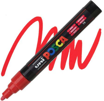 posca pc 5m marker medium bullet tip red