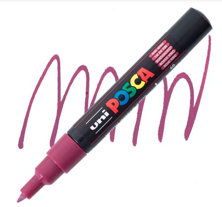 posca pc 1m marker extra fine tapered bullet tip red wine