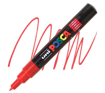 posca pc 1m marker extra fine tapered bullet tip red