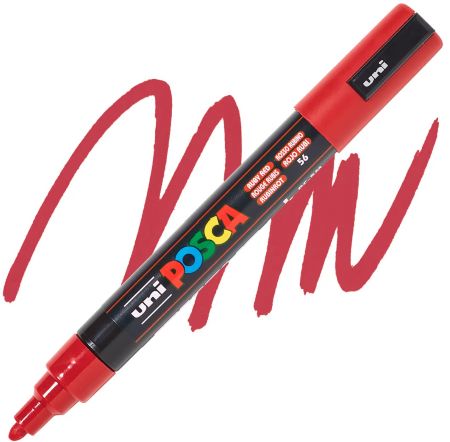 posca pc 5m marker medium bullet tip ruby red