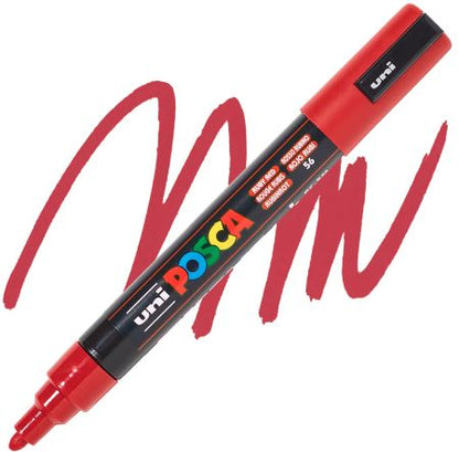 posca pc 5m marker medium bullet tip ruby red