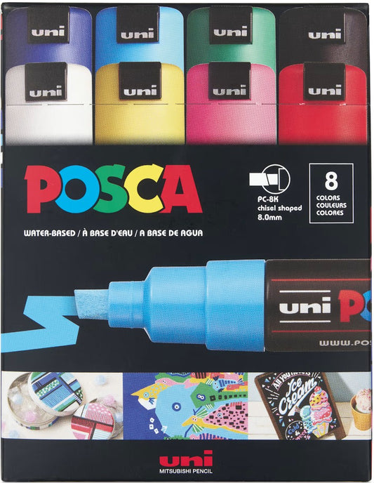 POSCA 8-Color Paint Marker Set, PC-8K, set of 8