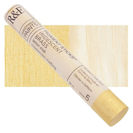 R&F Handmade Paints Pigment Stick, 38ml, iridescent Brass