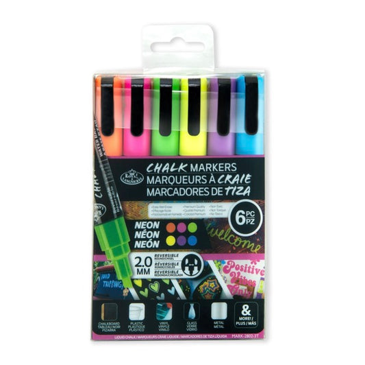 Royal Acrylic Markers Neon Chalk Markers 6 Piece Pack