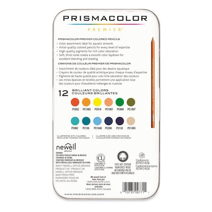 Prismacolor Premier Thick Core Colored Pencil Set, 12-Colors, Under The Sea