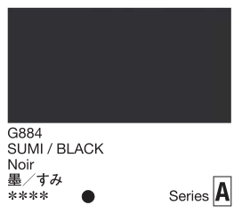 Color swatch with the text 'G884 SUMI / BLACK' and 'Noir' on a white background.