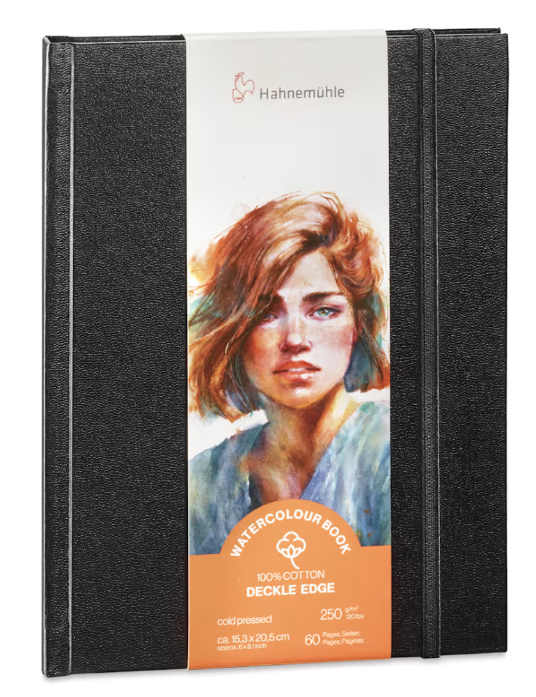 Hahnemuhle Watercolour Book Deckle Edge 100% Cotton, 250 gsm