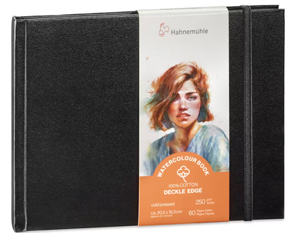 Hahnemuhle Watercolour Book Deckle Edge 100% Cotton, 250 gsm