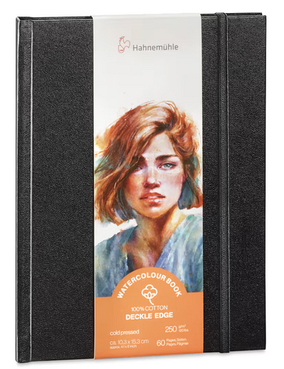 Hahnemuhle Watercolour Book Deckle Edge 100% Cotton, 250 gsm