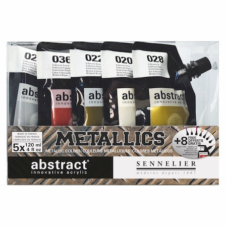 Sennelier Abstract Acrylic Set, 120ml, Metallic, 5-colors