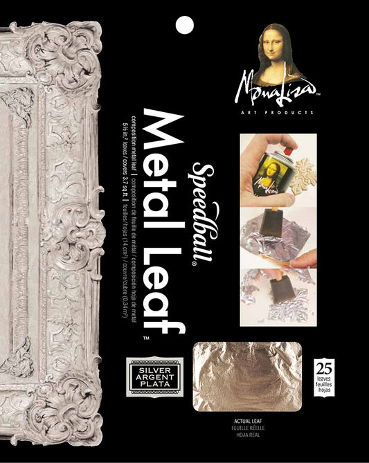 Mona Lisa Metal Leafing Sheet Silver 5-1/2" x 5-1/2"/Sheets