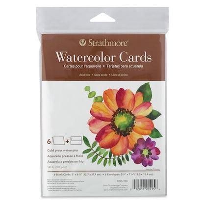 Strathmore Watercolor Cards, 5" x 7" 140lb 6PK