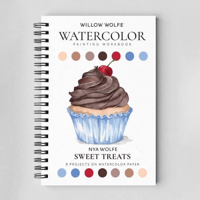 Watercolor Workbooks By Willow Wolfe— practice lessons, exercises and study projects