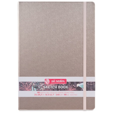 Sketch book with a textured cover and visible brand label on a white background