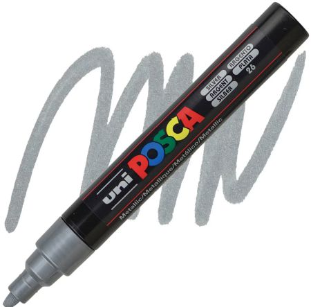 posca pc 5m marker medium bullet tip silver