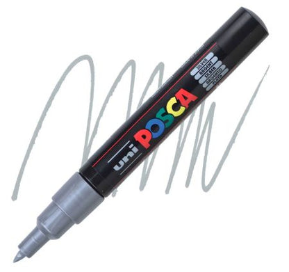 posca pc 1m marker extra fine tapered bullet tip silver