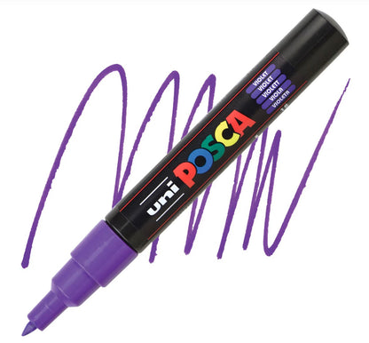 posca pc 1m marker extra fine tapered bullet tip violet