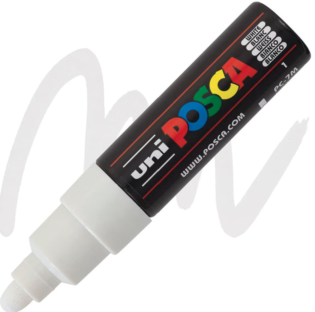 posca pc-7m marker bullet tip white