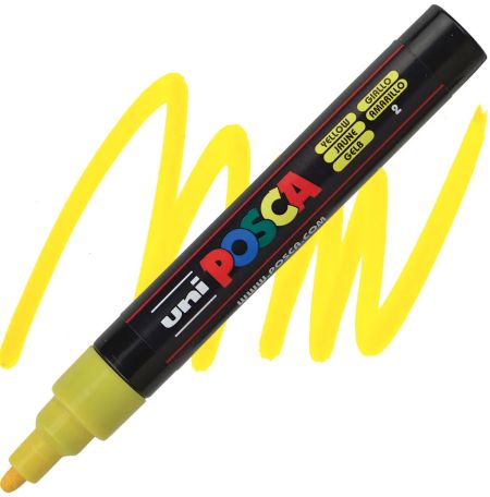 posca pc 5m marker medium bullet tip yellow
