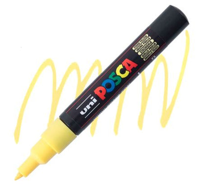 posca pc 1m marker extra fine tapered bullet tip straw yellow