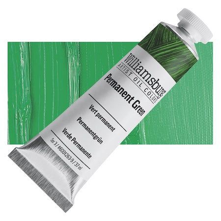 Williamsburg Handmade Oil Paint - Permanent Green, 37 ml tube