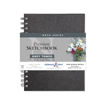 Stillman & Birn Nova Series Wire-Bound Sketchbook, Grey, 6" x 8"