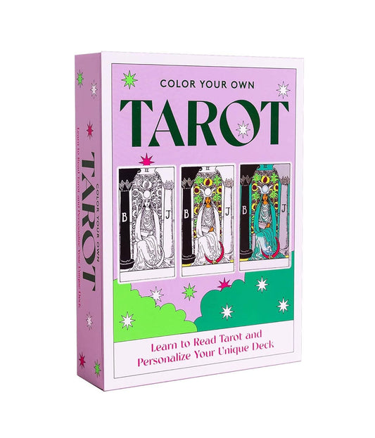 Color your own tarot book with illustrations on a white background