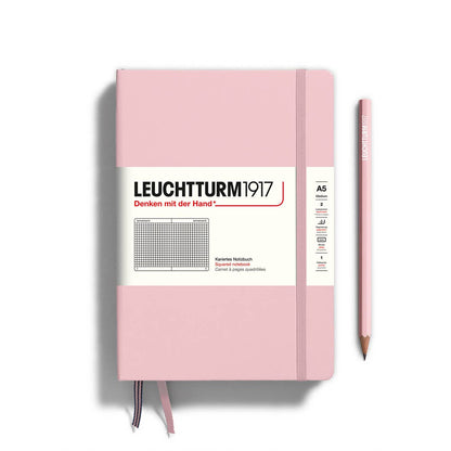 Pink notebook with Leuchtturm1917 branding on a white background