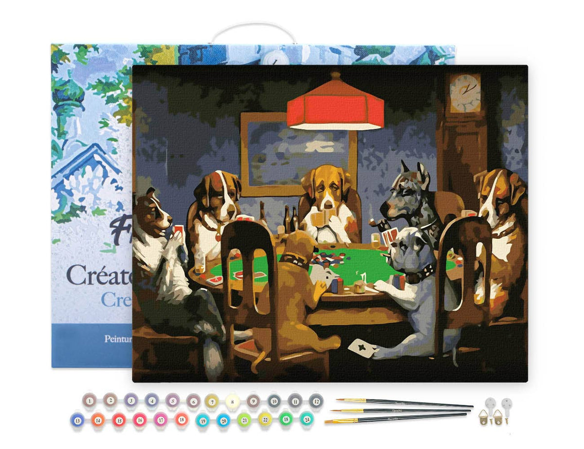 Paint by Numbers Framed - Dogs playing Poker